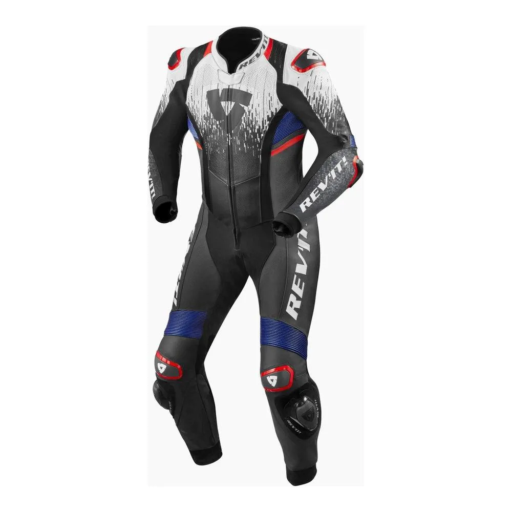 Revit Quantum 2 One Piece Leather Suit White / Blue