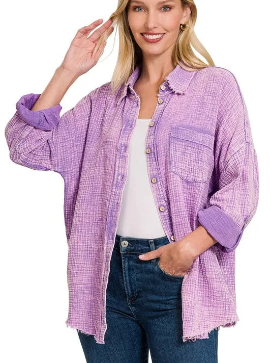 Rugged Comfort Light Weight Double Gauze Button Down Shirt