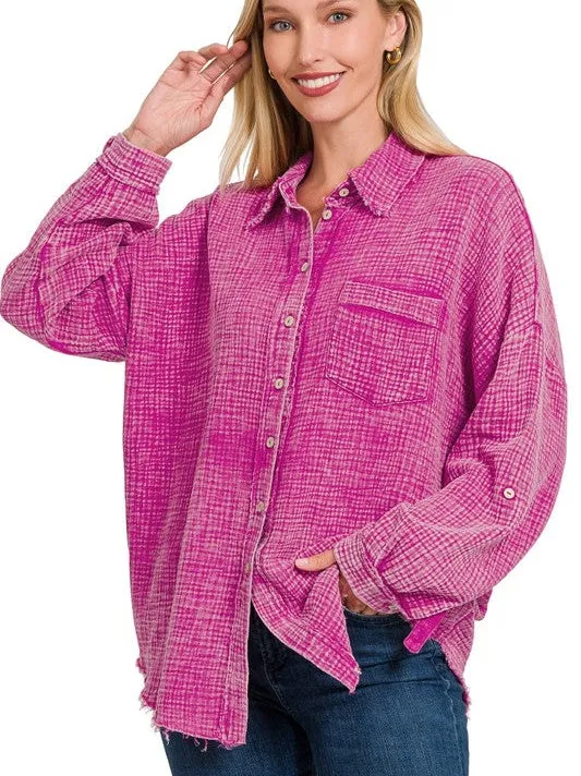 Rugged Comfort Light Weight Double Gauze Button Down Shirt