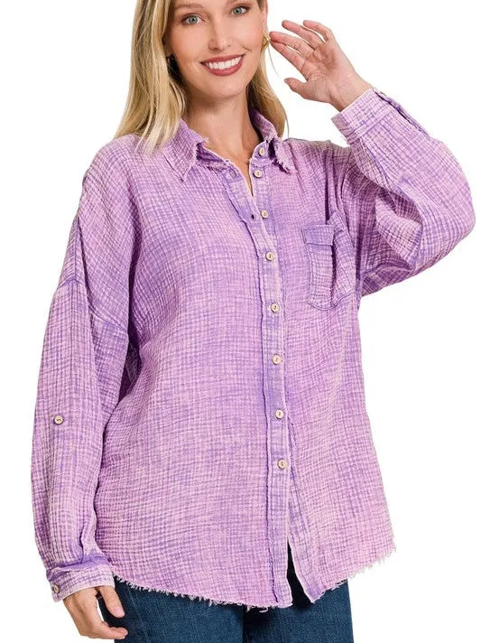 Rugged Comfort Light Weight Double Gauze Button Down Shirt