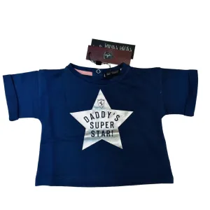 Scuderia Ferrari 'Daddy's Super Star' Baby Girl T-Shirt - Navy