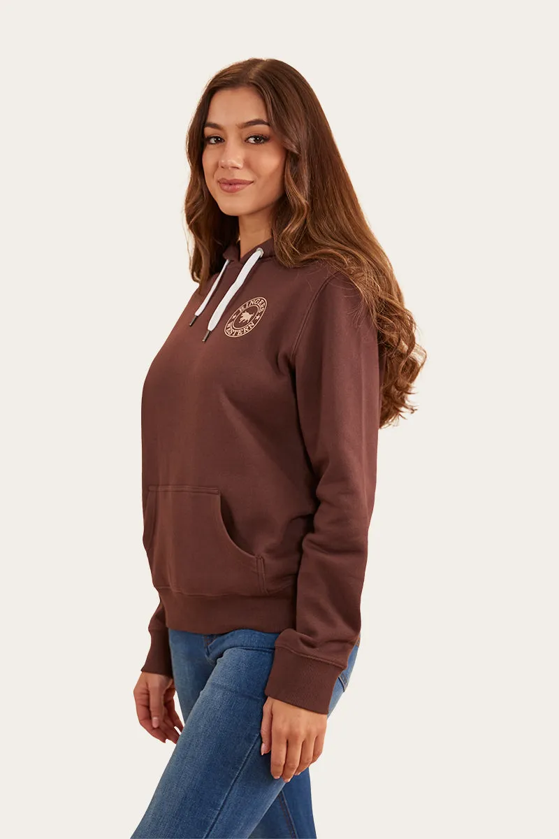 Signature Bull Womens Pullover Hoodie - Chocolate/Dark Sand