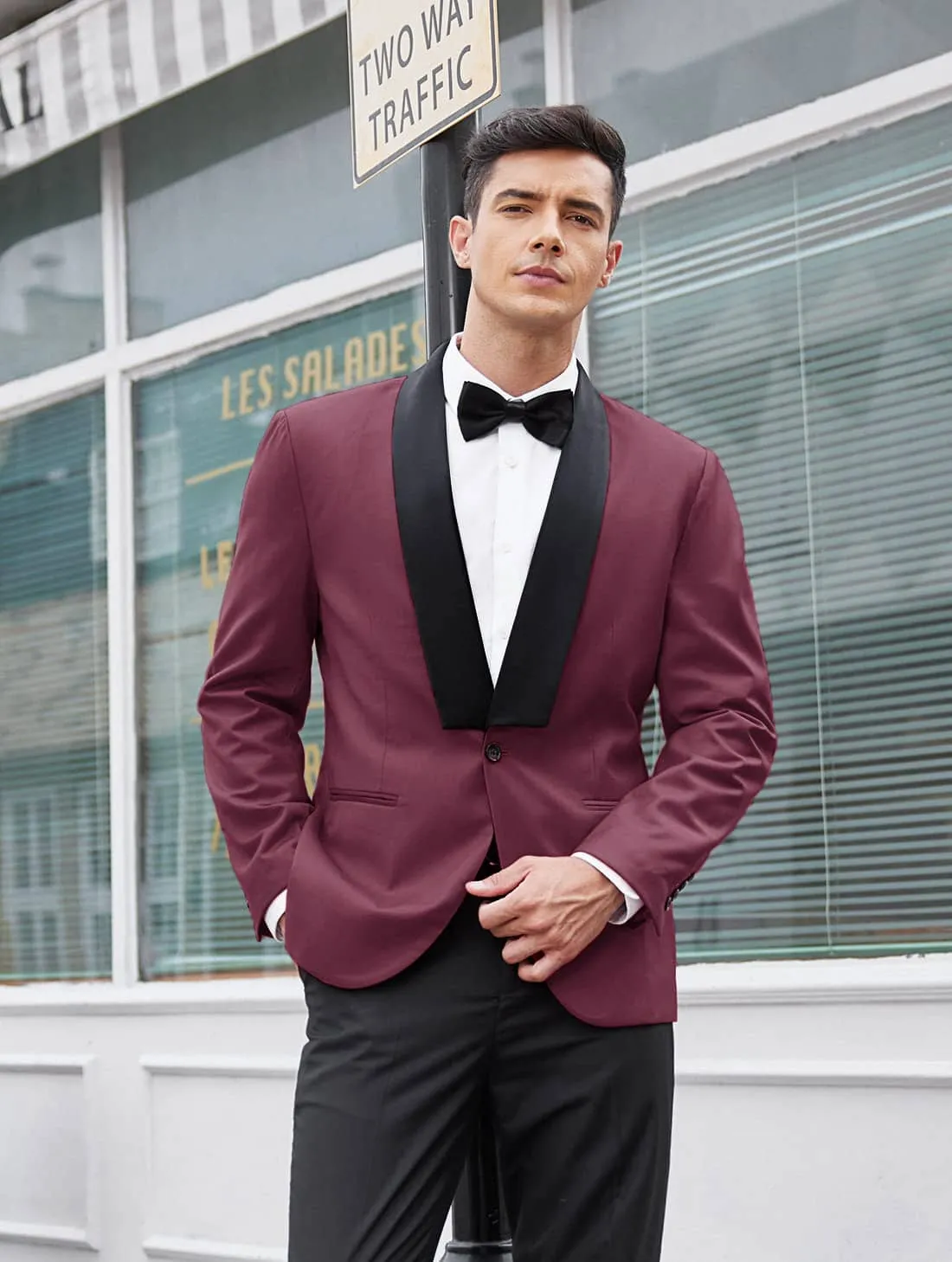 Slim Fit Suits One Button Shawl Lapel Tuxedo (US Only)