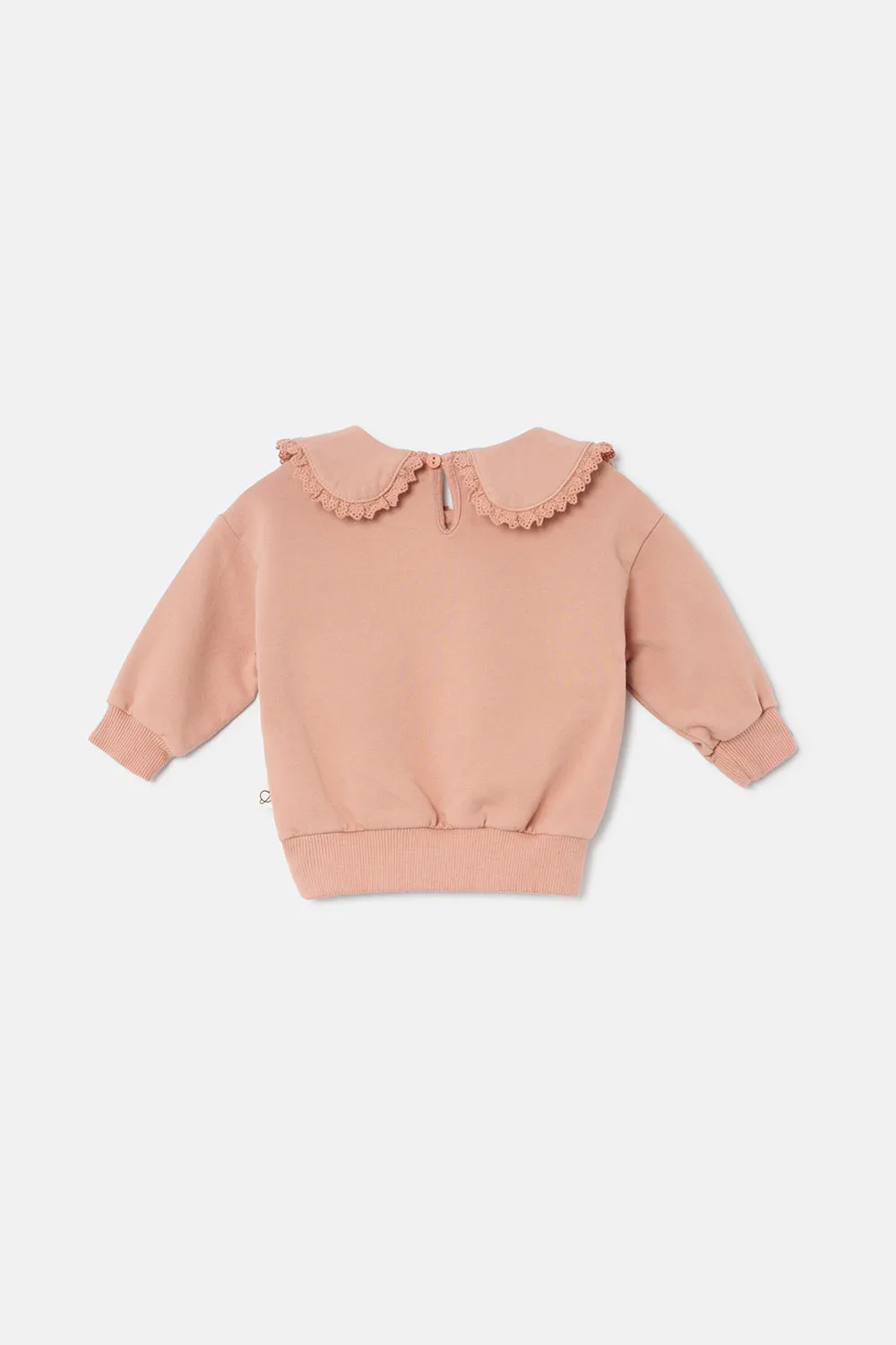 Soft-touch ruffle baby sweatshirt