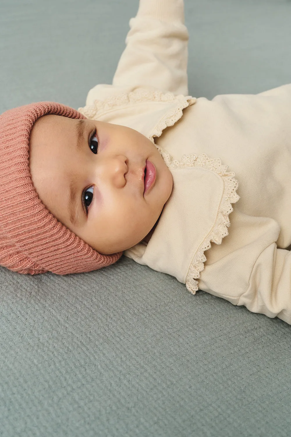 Soft-touch ruffle baby sweatshirt