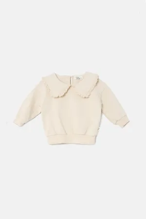 Soft-touch ruffle baby sweatshirt