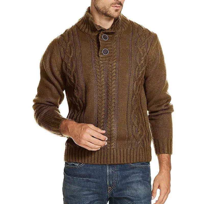 Solid Color Long-Sleeved Sweater For Men