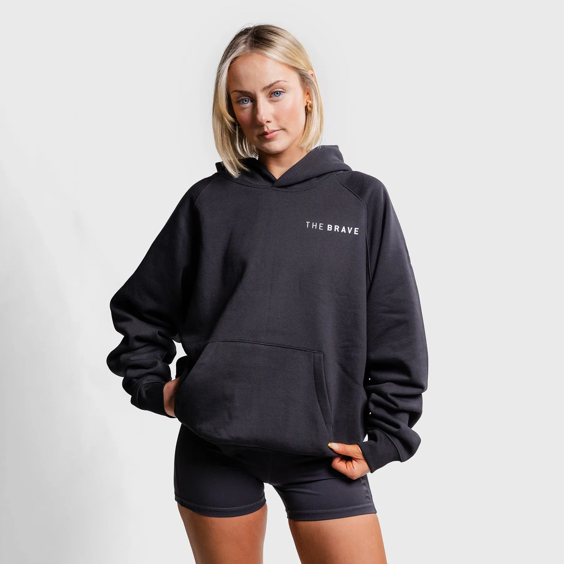 THE BRAVE - OVERSIZED HOODIE - BLACK