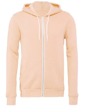 Unisex polycotton fleece full-zip hoodie | Peach