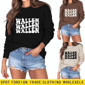 Wallen Autumn and Winter Fashion Bottoming Loose Long Sleeve Large Round Neck Sweater