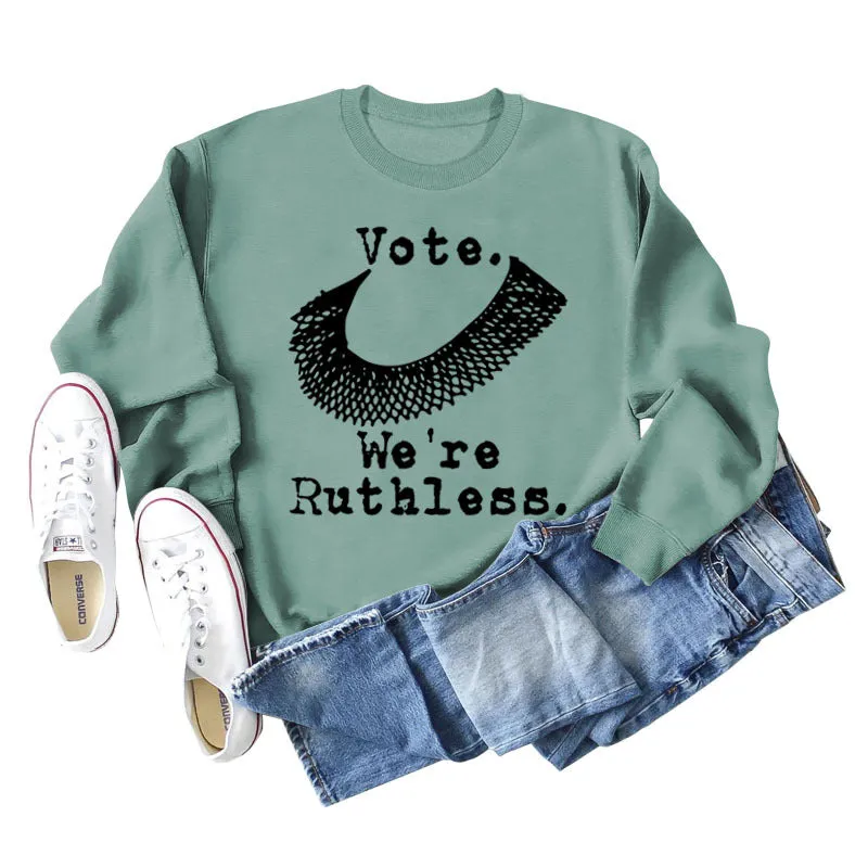 Wote We're Ruthless Women's Round Neck Long-sleeved Sweater