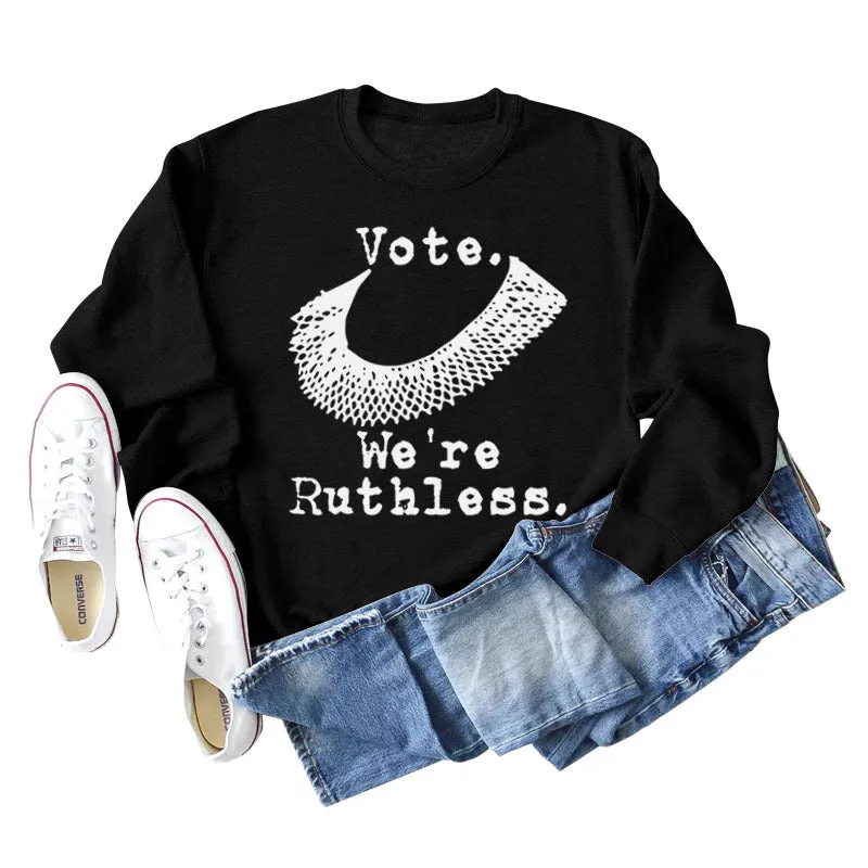 Wote We're Ruthless Women's Round Neck Long-sleeved Sweater