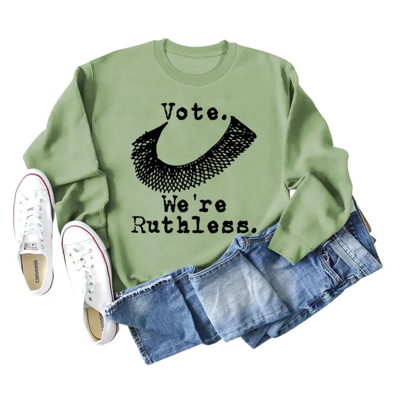 Wote We're Ruthless Women's Round Neck Long-sleeved Sweater