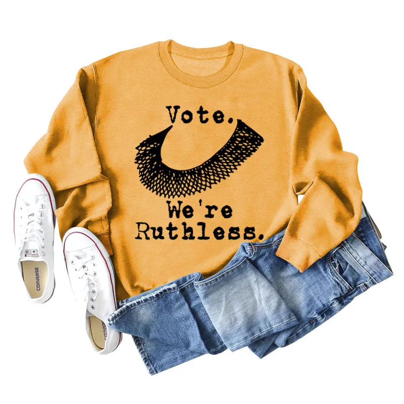 Wote We're Ruthless Women's Round Neck Long-sleeved Sweater