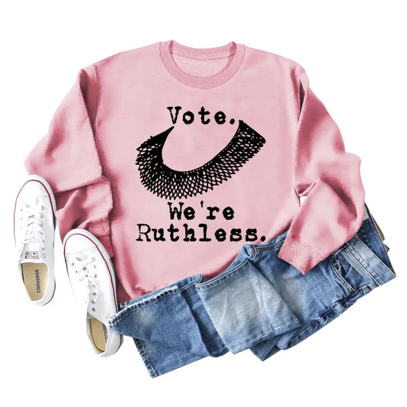 Wote We're Ruthless Women's Round Neck Long-sleeved Sweater