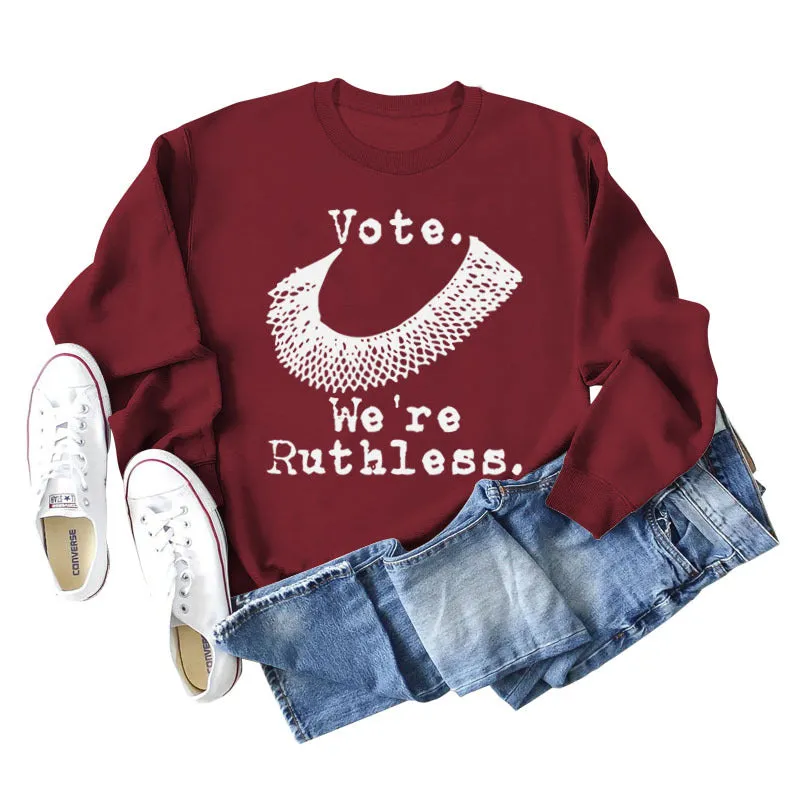 Wote We're Ruthless Women's Round Neck Long-sleeved Sweater