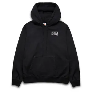 X STUSSY STONEWASHED BLACK HOODED SWEATSHIRT